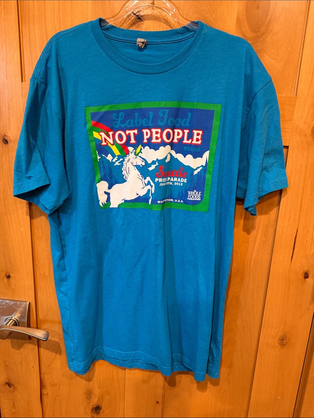 Label Food Not People Teal Graphic Tee